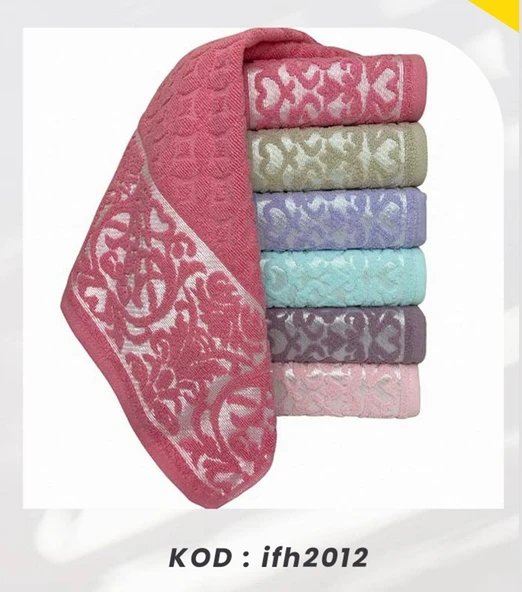 Bimar Bukle Jakarlı Soft Motif Desenli El Ve Yüz Havlusu 50 X 90 Cm x 3 Adet ürün görseli 1