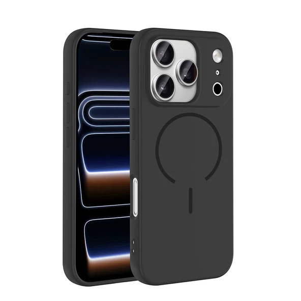 iPhone 17 Pro Kılıf Meta Lansman Magsafe Kamera Korumalı içi Kadife Yumuşak Renkli Süet Silikon ürün görseli 1