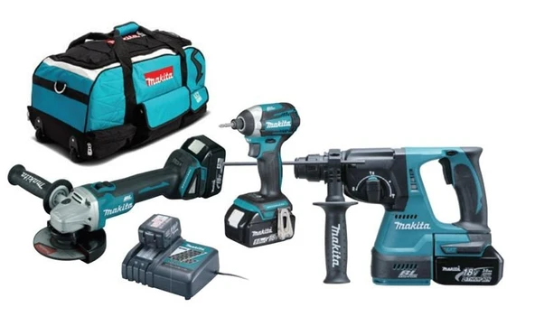 Makita DLX3070TX 18V 5.0AH Akülü 3'lü Kombine Set ürün görseli 1