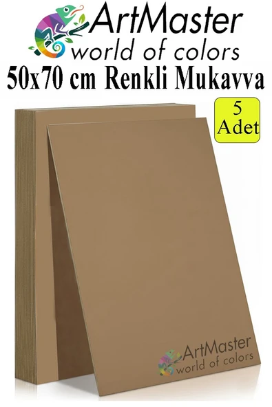 Kahverengi Renkli Mukavva 50x70 cm 5 Adet 1 Paket Renkli Sert Karton 1.0 mm Anasınıfı Hobi Etkinlik Okul Öncesi Elişi ürün görseli 1