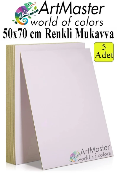 Beyaz Renkli Mukavva 50x70 cm 5 Adet 1 Paket Renkli Sert Karton 1.0 mm Anasınıfı Hobi Etkinlik Okul Öncesi Elişi ürün görseli 1