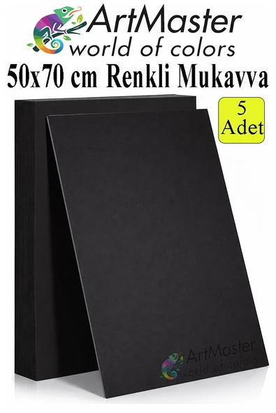 Siyah Renkli Mukavva 50x70 cm 5 Adet 1 Paket Renkli Sert Karton 1.0 mm Anasınıfı Hobi Etkinlik Okul Öncesi Elişi ürün görseli 1