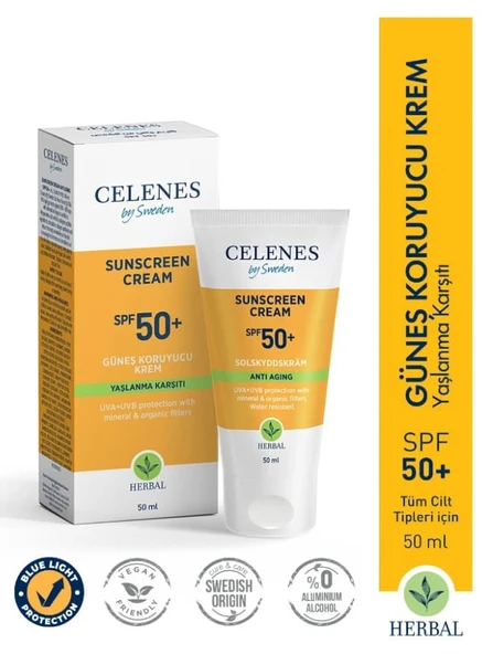 Celenes Herbal Anti Aging 50 SPF Güneş Kremi 50 ML ürün görseli 1