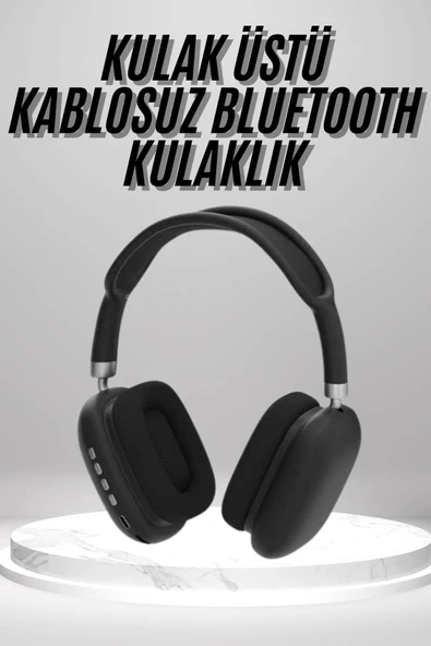 Kulak Üstü Kablosuz Bluetooth Kulaklık Yumuşak Süngerli Sd Kart Girişli ürün görseli 1