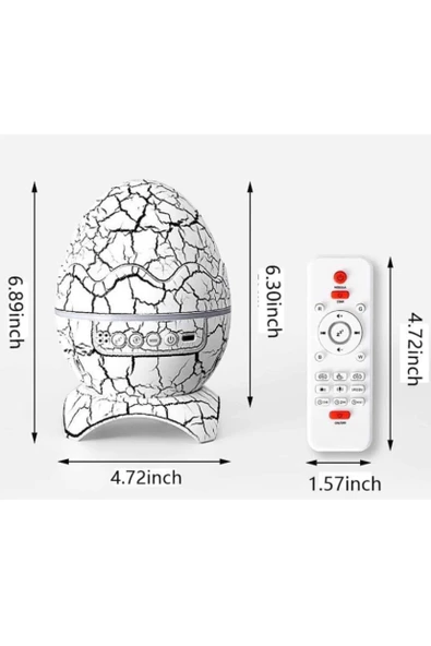 Yumurta Şeklinde Su Dalgalı Bluetooth Speaker Lamba Renkli Şarjlı - Resim 3