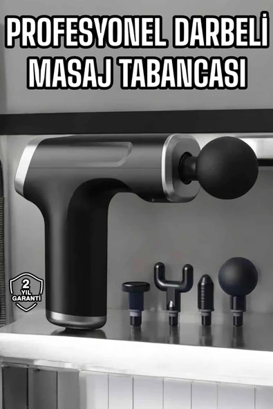 Masaj Tabancası 4 Başlıklı Kas Ve Vücut Ağrıları İçin Şarjlı Darbeli ürün görseli 1