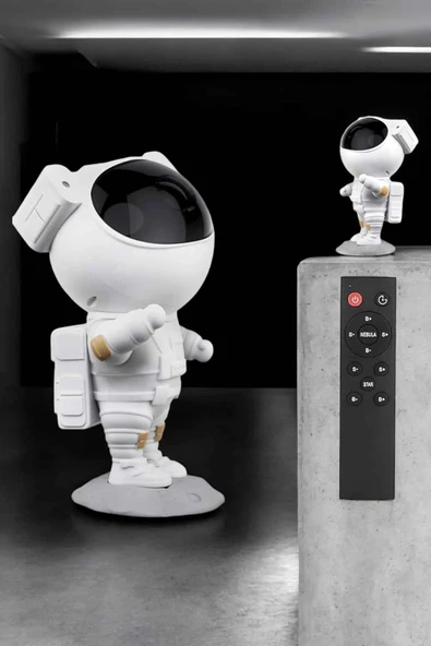 Çocuklara Özel Projeksiyon Astronot Lamba Speaker Sevimli - Resim 3