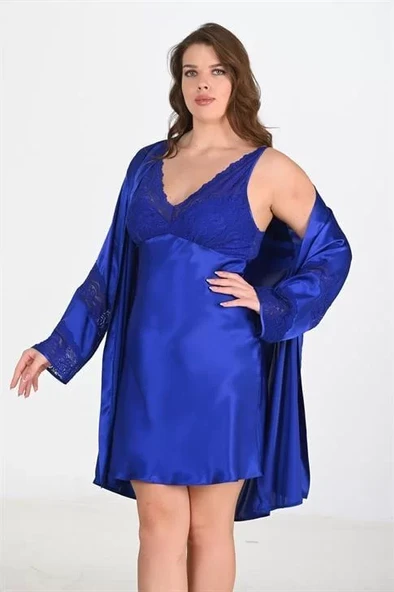 2'li Saks Sabahlık Takımı Bigsize 6211 ürün görseli 1