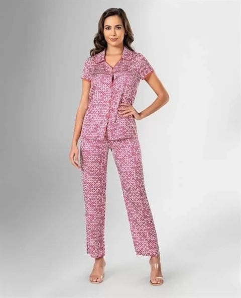 2'li Saten Pijama Takımı - Resim 2