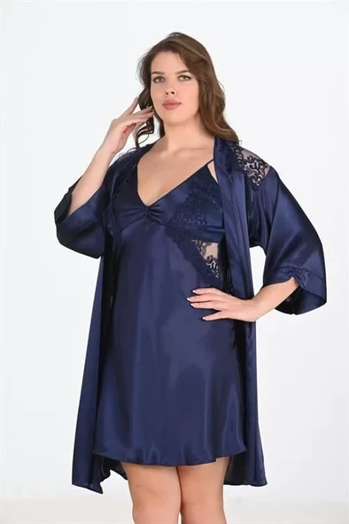 2'li Lacivert Sabahlık Takımı Bigsize 6208 ürün görseli 1