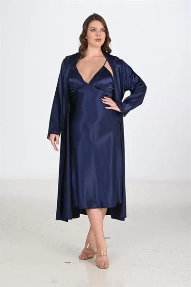 2li Lacivert Sabahlık Takımı Bigsize 6225 ürün görseli 1