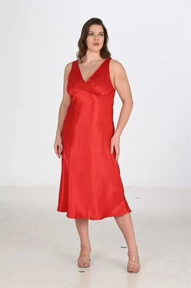 2li Kırmızı Sabahlık Takımı Bigsize 6226 ürün görseli 1