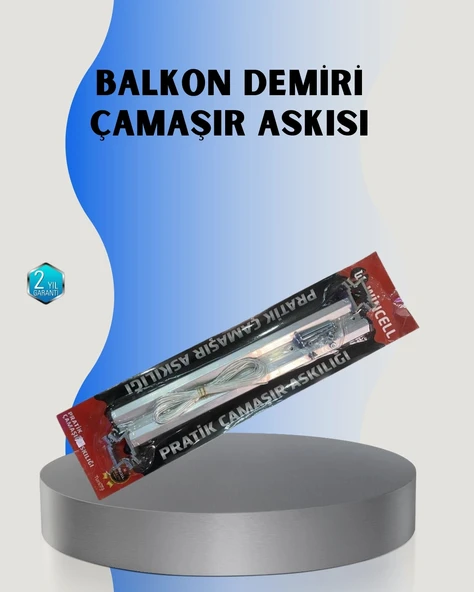 25x60 Balkon Askılığı Kare Demir Uyumlu Ha Dayanıklı Çamaşır Askısı ürün görseli 1