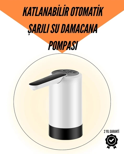 Taşınabilir Şarjlı Daana Su Pompası Hijyenik Tasarım ürün görseli 1