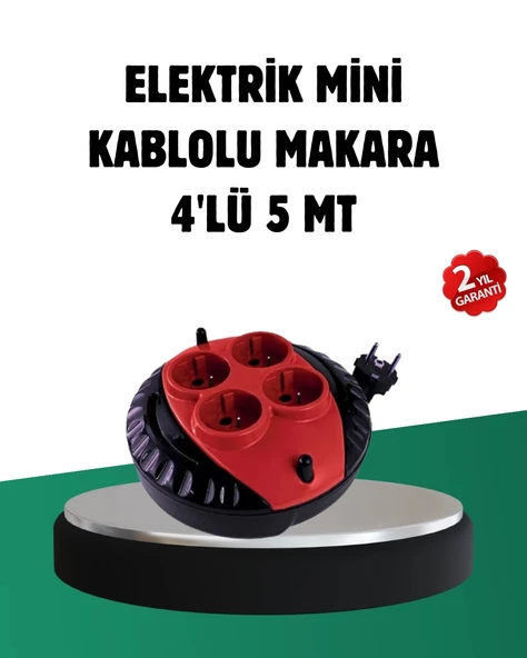 Türkiye Üretimi 5 Metre 4 Prizli Kablolu Makara ürün görseli 1