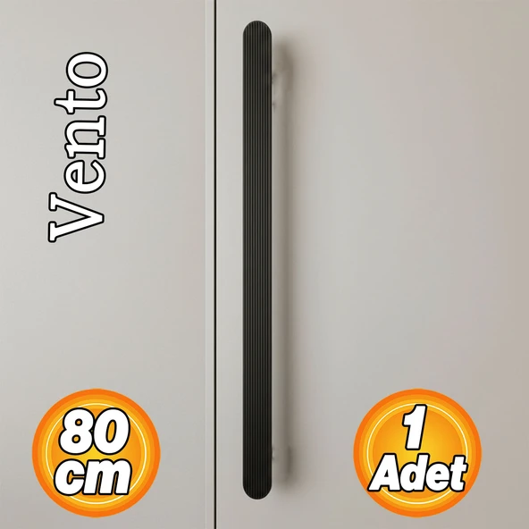 PTTAVM: ANZER Çizgili 800 mm Mat Siyah Dolap Çekmece Kulpu Modern