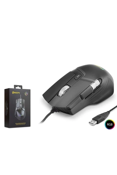 Mkespn X13 Gaming Mouse Kablolu 12400 Dpi 10 Tuş Makro Rgb Oyuncu Mouse Siyah ürün görseli 1