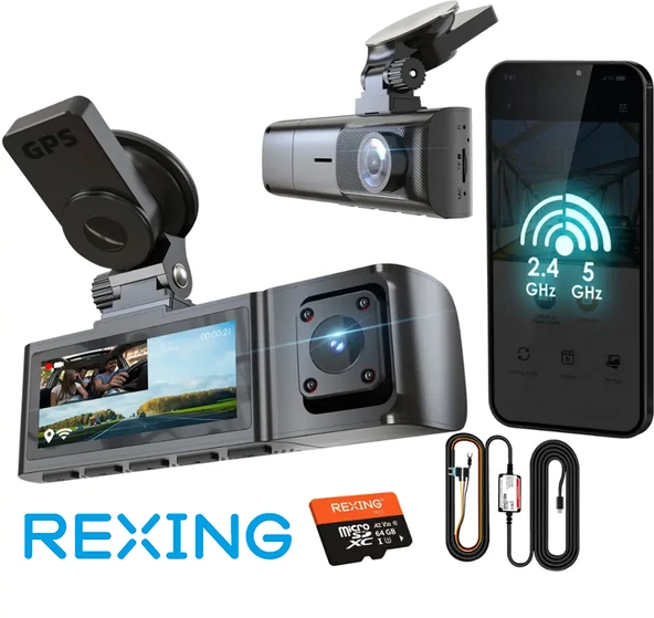 REXING R316 4K GPS WI-FI ARAC KAMERASI + 64GB SD ürün görseli 1