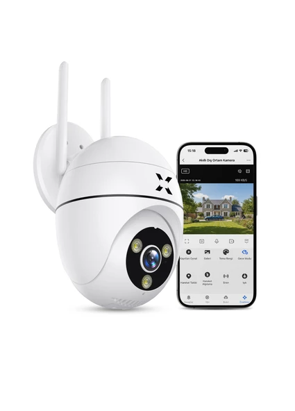 Xenon Smart Dış Mekan Güvenlik Kamerası 2,5K 4MP, Mobil Kontrol, Hareket Takipli, Gece Görüşlü (X7268) ürün görseli 1