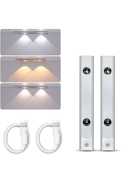 neeko Hareket Sensörlü - Dekoratif Gece Lambası - Usb Şarjlı Led Aydınlatma 30 Cm Sılver Kasa ürün görseli 1