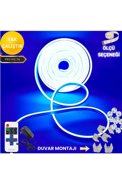 neeko Neon Esnek Şerit Led Tak Çalıştır Kumandalı - Dimmer- Mavi 5 metre ürün görseli 1