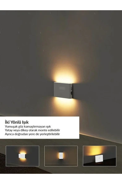 neeko Çift yönlü şarjlı taşınabilir sensörlü mini aplik 2 Adet ürün görseli 1