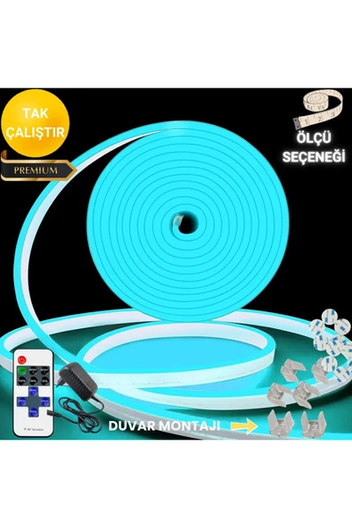 neeko Neon Esnek Şerit Led Tak Çalıştır Kumandalı - Dimmer- BuzMavisi 4 metre ürün görseli 1