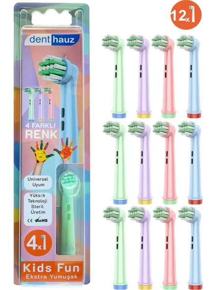 Rovexa Kids Fun - Çocuklara Özel Extra yumuşak Oral B Şarjlı Diş Fırçası Yedek Başlığı - 12'li Yedek Başlık ürün görseli 1