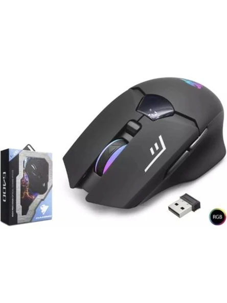 Hadron G400 Gaming Bluetooth Kablosuz Mouse Type-C Şarjlı + Led Ekran 1600Dpi Rgb Oyuncu Sessiz Mouse Siyah ürün görseli 1
