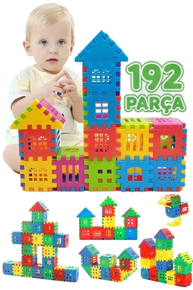 Rovexa 192 Parça Yapı Oyuncak Puzzle Blok 3D Tasarım Yeteneğini Geliştiren Eğlenceli Bilişsel Yapı Taşları ürün görseli 1