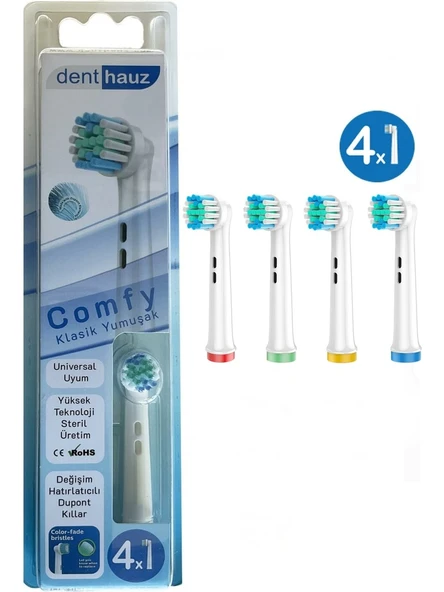 Rovexa Comfy - Klasik Yumuşak Oral B Şarjlı Diş Fırçası Yedek Başlığı - 4 Adet Yedek Başlık ürün görseli 1