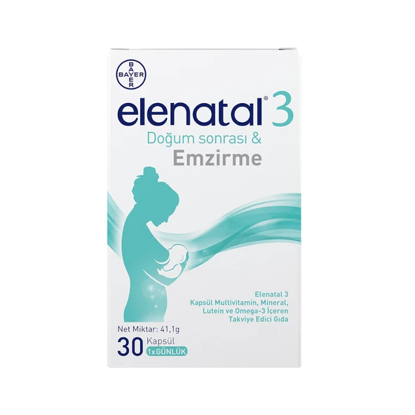 Bayer Elenatal 3 Doğum Sonrası & Emzirme Takviye Edici Gıda 30 Tablet ürün görseli 1