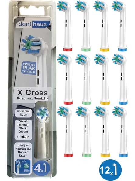 Rovexa X Cross - Çapraz Açılı Kusursuz Temizlik Oral B Şarjlı Diş Fırçası Yedek Başlığı- 12'li Yedek Başlık ürün görseli 1