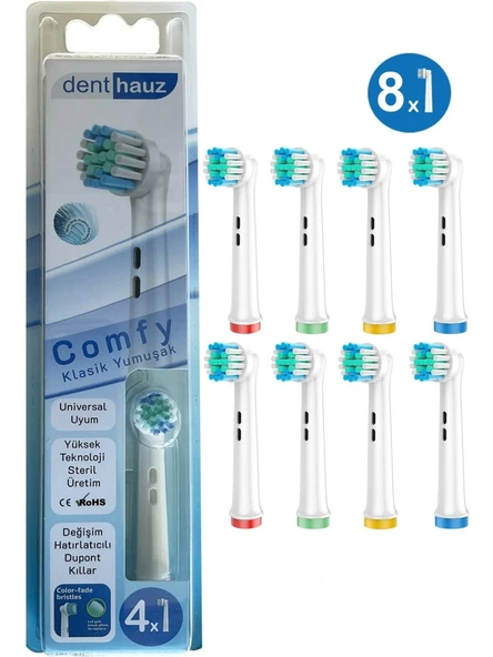 Rovexa Comfy - Klasik Yumuşak Oral B Şarjlı Diş Fırçası Yedek Başlığı - 8 Adet Yedek Başlık ürün görseli 1