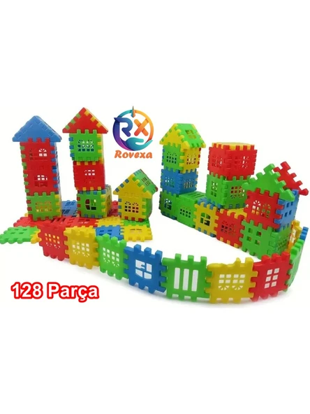 Rovexa Puzzle City 3d Yapı Ve Tasarım Blokları 128 Parça Eğitici Oyuncak Puzzle Blok Set Eğlenceli Oyuncak ürün görseli 1