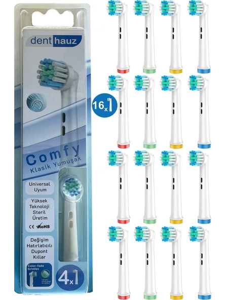 Rovexa Comfy - Klasik Yumuşak Oral B Şarjlı Diş Fırçası Yedek Başlığı - 16 Adet Yedek Başlık ürün görseli 1