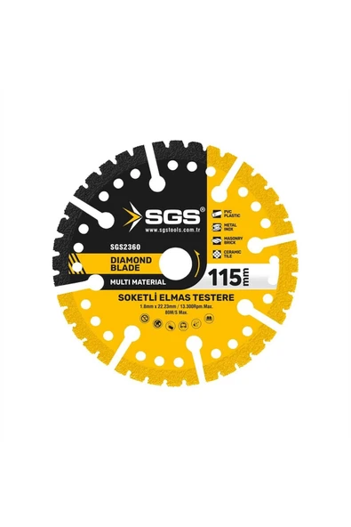 SGS ÇOK AMAÇLI MULTI-MATERIAL ELMAS KESME DİSKİ 115 MM SGS2360 ürün görseli 1