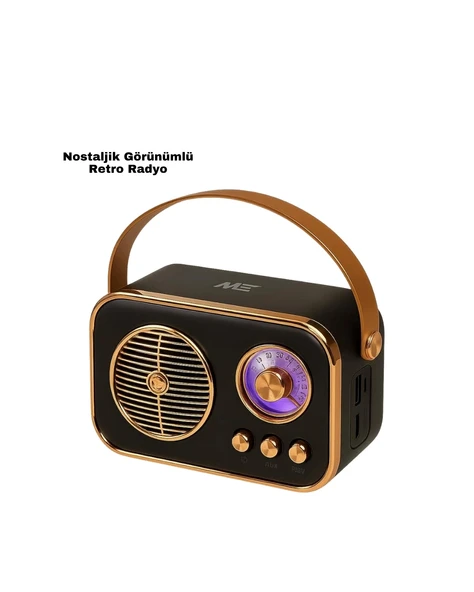 Vintage Bluetooth Radyo – Tf Kart Ve Fm Destekli Taşınabilir Nostaljik Model ürün görseli 1
