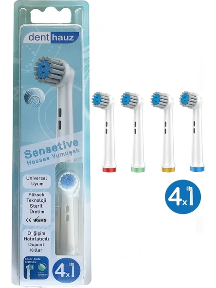 Rovexa Sensetive - Ekstra Yumuşak Oral B Şarjlı Diş Fırçası Yedek Başlığı - 4 Adet Yedek Başlık ürün görseli 1