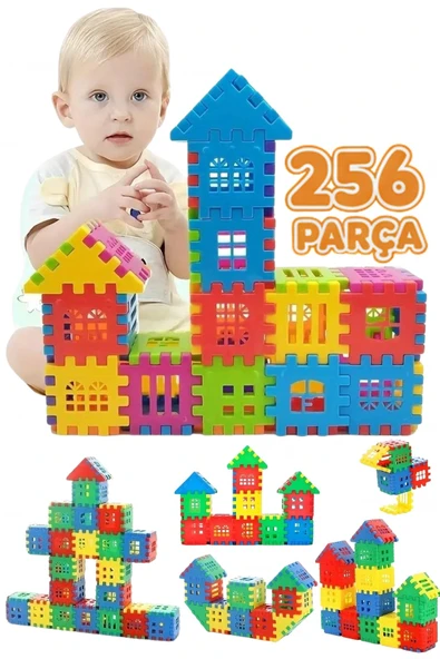 Rovexa 256 Parça Yapı Oyuncak Puzzle Blok 3D Tasarım Yeteneğini Geliştiren Eğlenceli Bilişsel Yapı Taşları ürün görseli 1