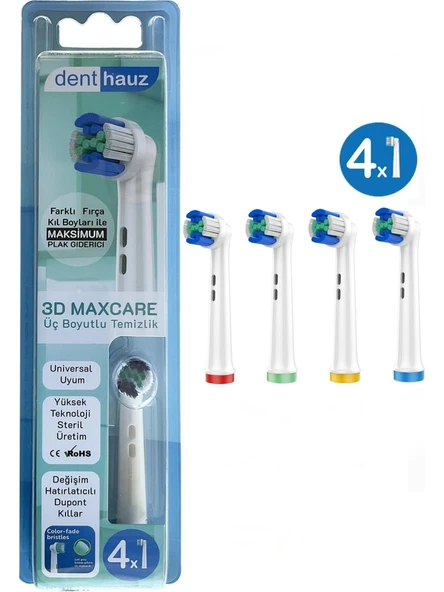 Rovexa 3D Maxcare - 3 Boyutlu Temiizlik Oral B Şarjlı Diş Fırçası Yedek Başlığı - 4 Adet Yedek Başlık ürün görseli 1