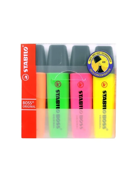 Stabilo Boss Original Renk Fosforlu Kalem 4'lü Paket ürün görseli 1