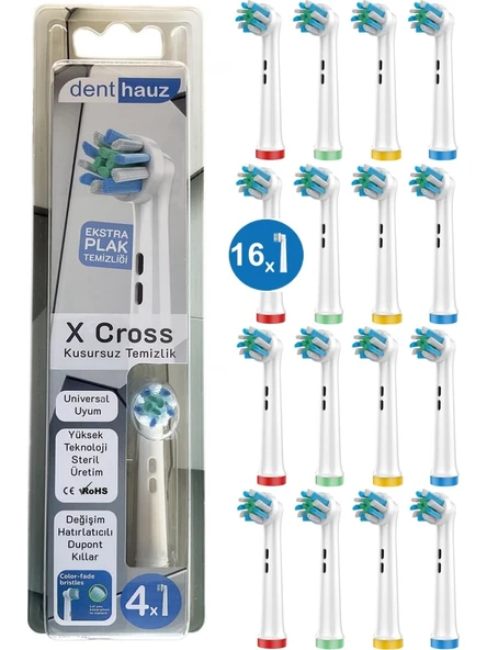 Rovexa X Cross - Çapraz Açılı Kusursuz Temizlik Oral B Şarjlı Diş Fırçası Yedek Başlığı- 16'lı Yedek Başlık ürün görseli 1