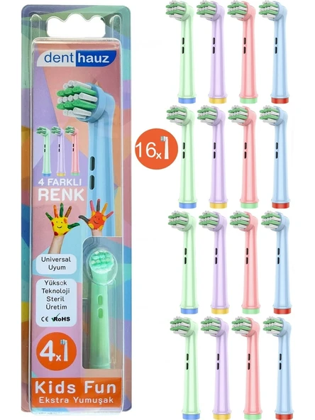 Rovexa Kids Fun - Çocuklara Özel Extra yumuşak Oral B Şarjlı Diş Fırçası Yedek Başlığı - 16'lı Yedek Başlık ürün görseli 1
