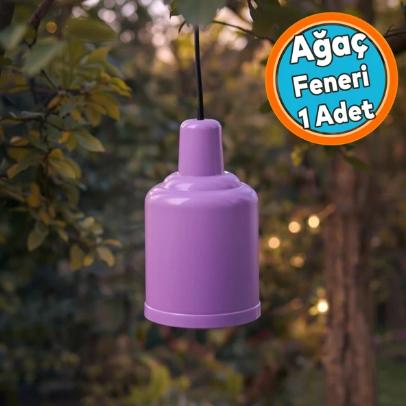 Ağaç Feneri Bahçe ve Dekoratif Amaçlı E-27 Standart Duy Uyumlu Mor Renkli (Ampul Hariç) ürün görseli 1