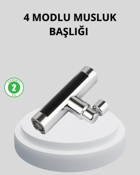 360° Dönebilen Musluk Başlığı 4 Fonksiyonlu Su Tasarruflu Ve Dayanıklı ürün görseli 1