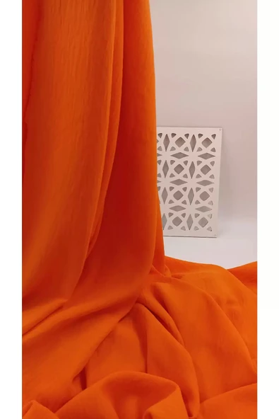 KUMASMODAM Turuncu Ayrobin Kumaş - Resim 4