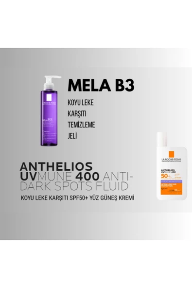 La Roche Posay MELA B3 YÜZ YIKAMA JELİ VE ANTI DARK SPOTS FLUID SPF50+ SET ürün görseli 1