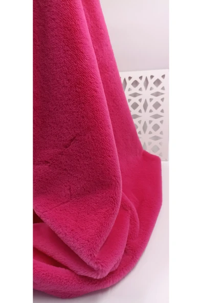 Bursa Kumaş Pembe Peluş Kumaş - Resim 2