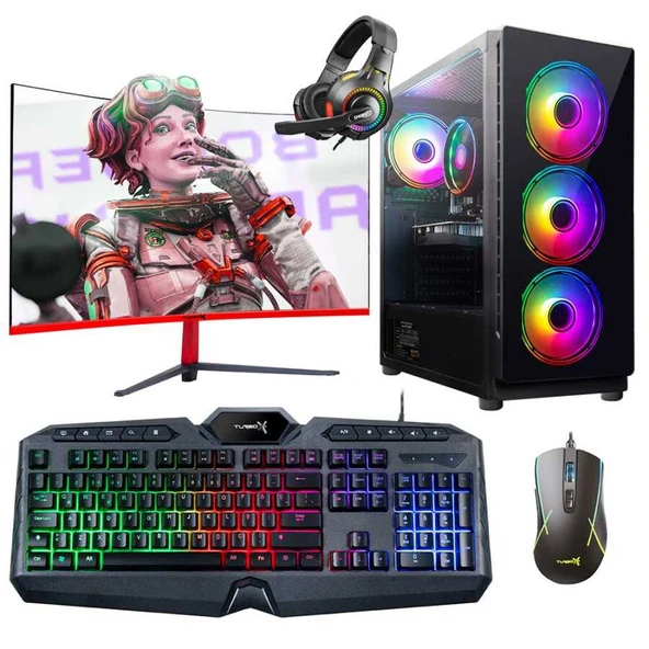 Turbox Tx5267 i7 4770 16GB Ram 512GB SSD 4GB RX560 27 inç Curved Oem Paket ürün görseli 1